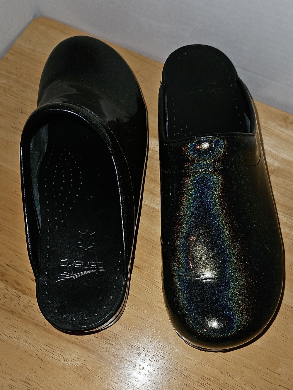 Dansko Petrol Patent Leather Slip-On Nursing & Work Clog/ Mules